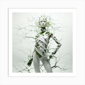 Woman Dressed As A Tree Art Print