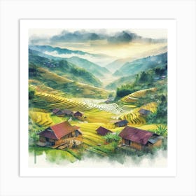 Erraced Fields In Vietnam Art Print