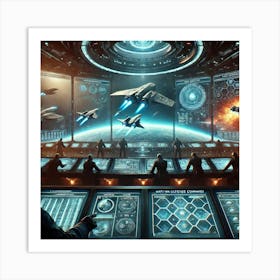 A Powerful Futuristic Scene Showing The Martian De Art Print