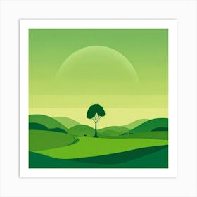 Landscape With A Tree Art Print