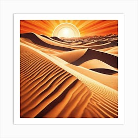 Sunset In The Desert Art Print