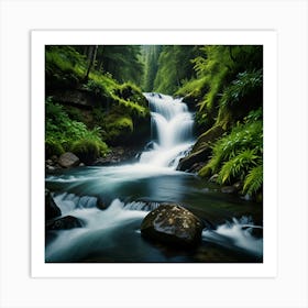 Waterfall In The Forest Art Print