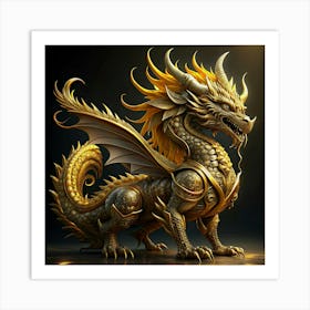 Golden Dragon Art Print