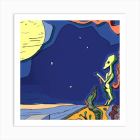 Lonely Alien Art Print