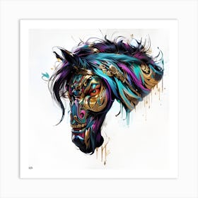 Chinese Horse Head Art Print