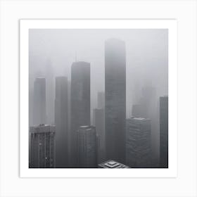 Foggy Chicago Art Print