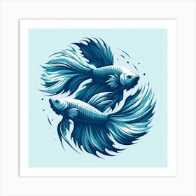 Siamese Betta Fish 1 Art Print