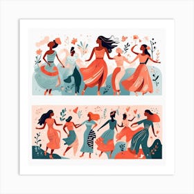 Women Dancing In The Garden Art Print