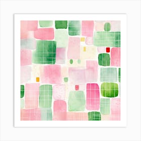 Watercolor Squares Art Print