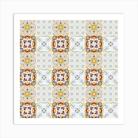 Azulejo - vector tiles, Portuguese tiles 5 Art Print