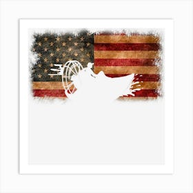 American Flag Airboat Racing America Gift Idea Art Print