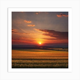 Sunset Over A Field 10 Art Print