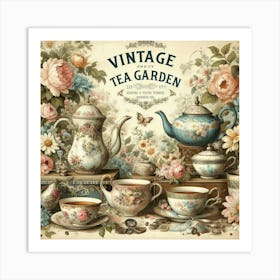 Vintage Tea Garden 2 Art Print