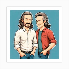 Two Men Standing Next To Each Other Art Print