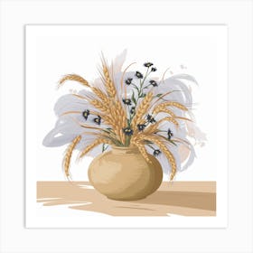 Flower Bouquet In A Vase Art Print