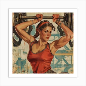 Soviet Themed Retro Female Power Art Print