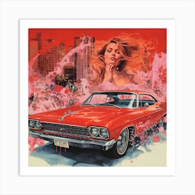 'The Girl With The Car' Art Print