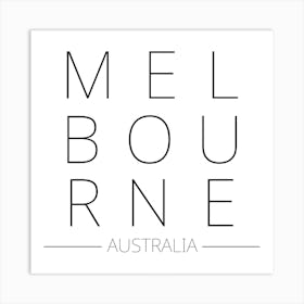 Melbourne Australia Typography City Country Word Art Print