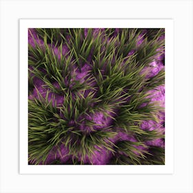 Grass On Purple Background Art Print