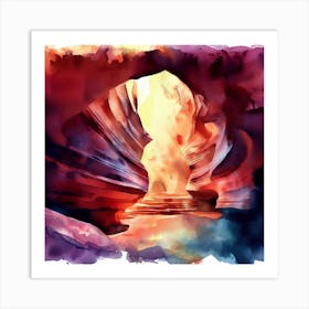 Antelope Canyon Watercolor Painting Art Print