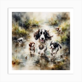 puppy run Art Print