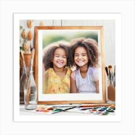 Two Girls Smiling Art Print