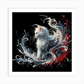 White Cat Art Print