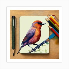 Bird On A Branch 3 Art Print