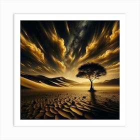 Lone Tree In The Desert 3 Art Print