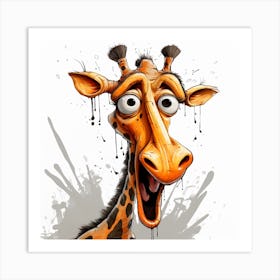 Cartoon Giraffe Art Print