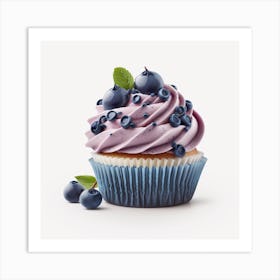 Blueberry Cupcake Art Print