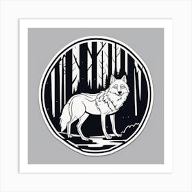 Wolf In The Woods 60 Art Print