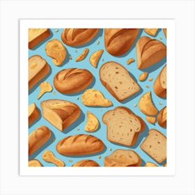Bread Seamless Pattern 1 Art Print