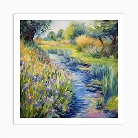 Whispers of Water: Monet's Floral Fantasy Art Print