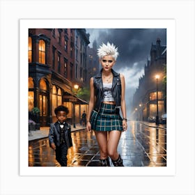 Little Boy And A Girl Art Print