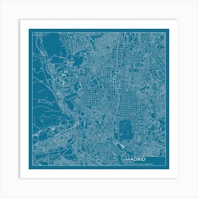 Madrid España city map blueprint design Poster