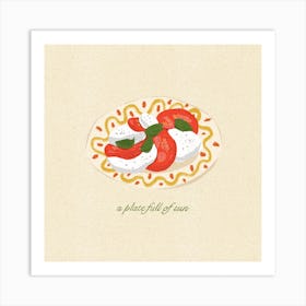 Tomato Mozzarella Square Art Print