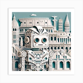 Robot In Rome Art Print