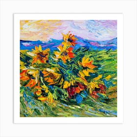 Windy flowerse's blues Art Print