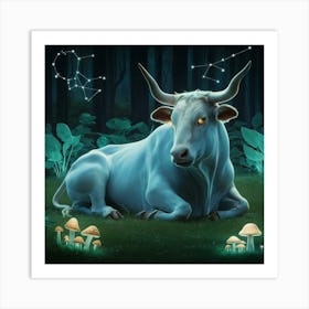 Bull In The Forest 23 Art Print