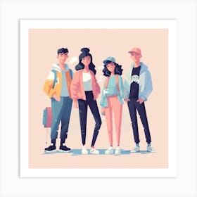 Group Of Young People 7 Art Print