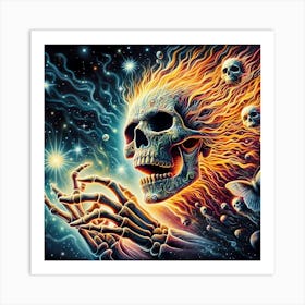 Psychedelic Skull 10 Art Print