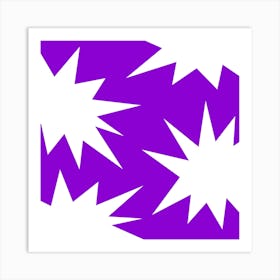 Purple And White Starbursts Art Print