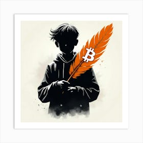 Bitcoin Quill Art Print