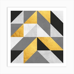 Collage with gold and black 9 Art Print