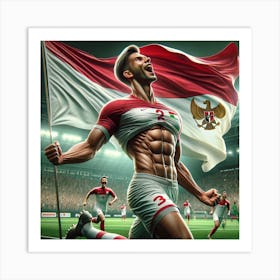 Indonesia Soccer Player Art Print