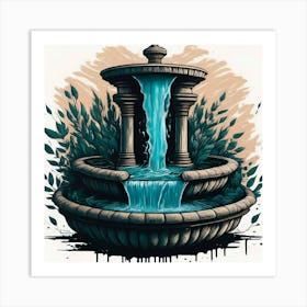 Fountain Of Water 6 Art Print