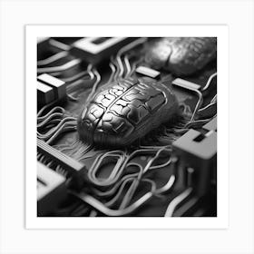 Brain On A Circuit Board 51 Art Print