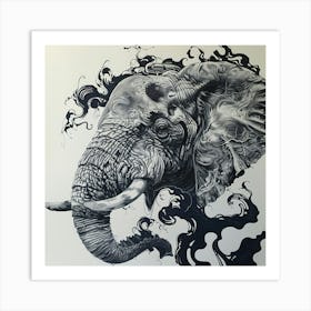 Elephant Head Art Print