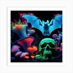 Blacklight Bat Art Print